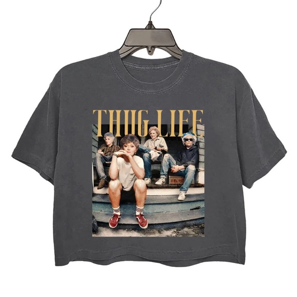 Tops - NWOT Golden Girls Grey Graphic Funny Crop Top Size Large